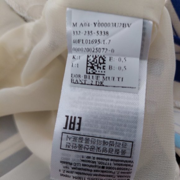 New Banana Republic  fitted Sheath Dress blue Stripe One-Shoulder Bow Size 4 - Picture 5 of 10